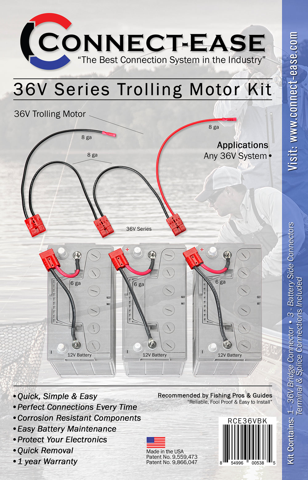 36 Volt Series Trolling Motor Connection Kit (RCE36VBK) - Connect-Ease. Connect all your marine equipment with ease.