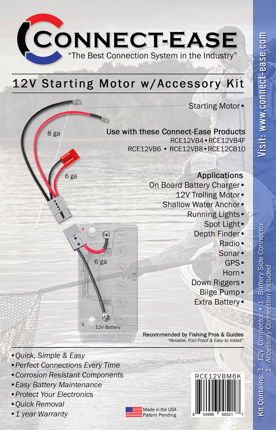 Outboard Motor Connection with Auxiliary Connector (RCE12VBM6K) - Connect-Ease. Connect all your marine equipment with ease.