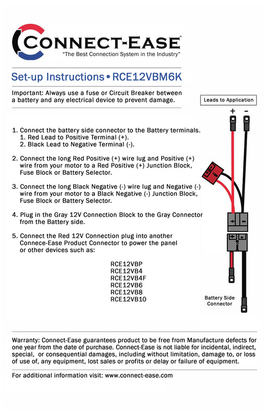 Outboard Motor Connection with Auxiliary Connector (RCE12VBM6K) - Connect-Ease. Connect all your marine equipment with ease.