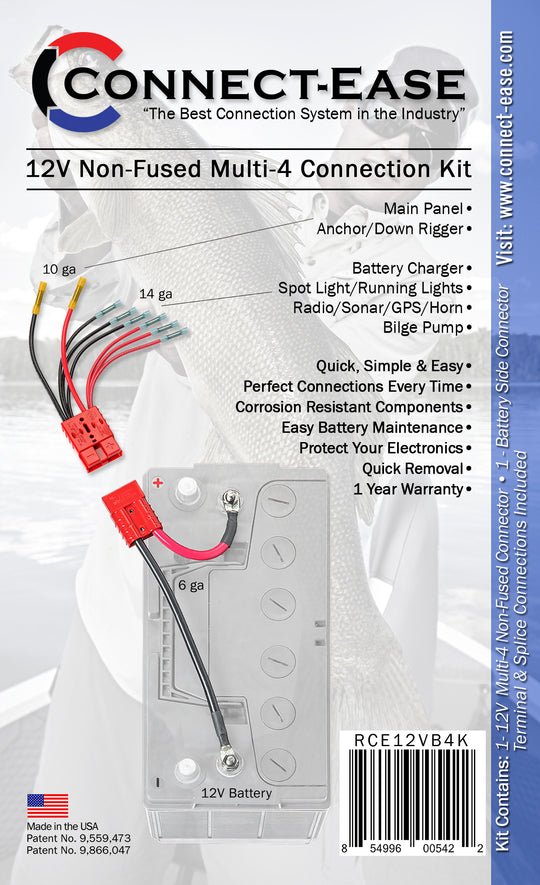 Multi Application (4) Quick Simple & Easy Connection Kit (RCE12VB4K) - Connect-Ease. Connect all your marine equipment with ease.