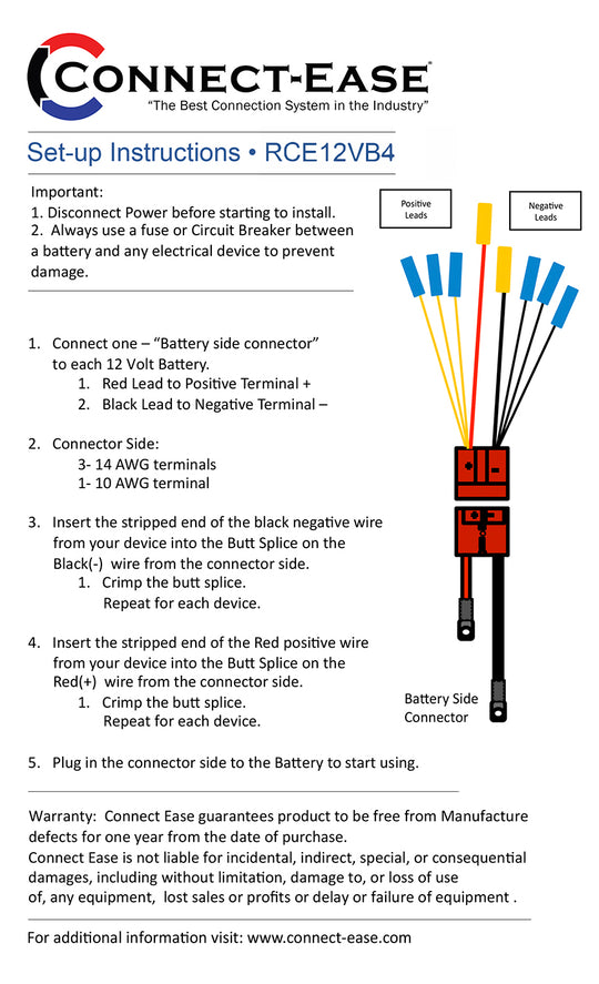 Multi Four (4) Connector (RCE12VB4) - Connect-Ease. Connect all your marine equipment with ease.