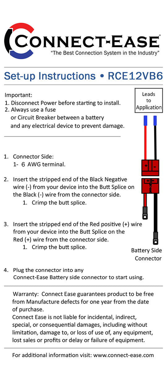 6 gauge connection for outboards and heavy duty applications - (RCE12VB6) - Connect-Ease. Connect all your marine equipment with ease.