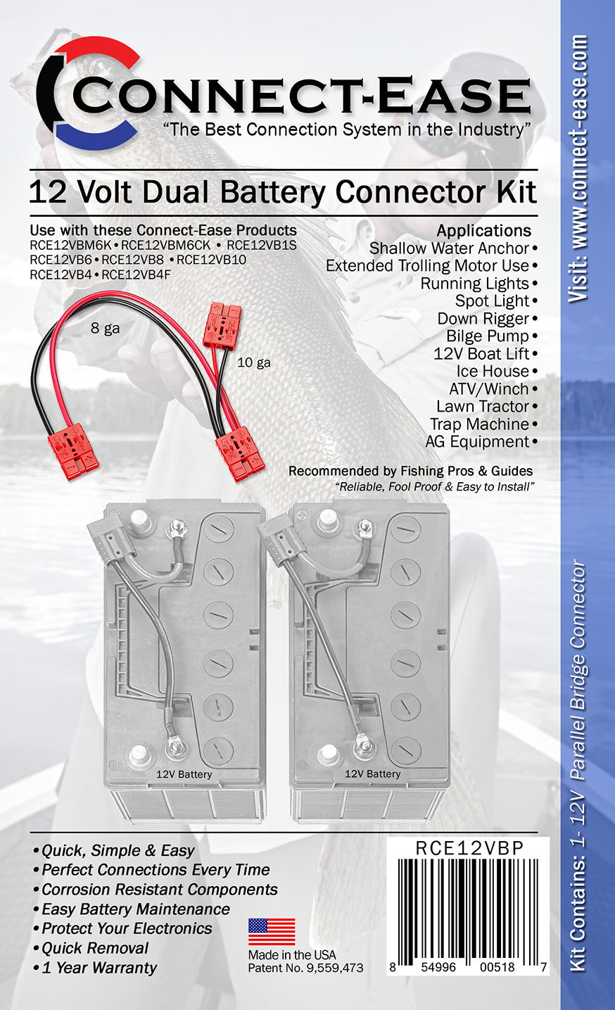 12 Volt Parallel Battery Connector (RCE12VBP) - Connect-Ease. Connect all your marine equipment with ease.