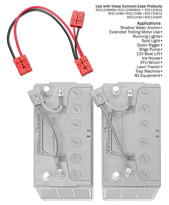 12 Volt Parallel Battery Connector (RCE12VBP) - Connect-Ease. Connect all your marine equipment with ease.