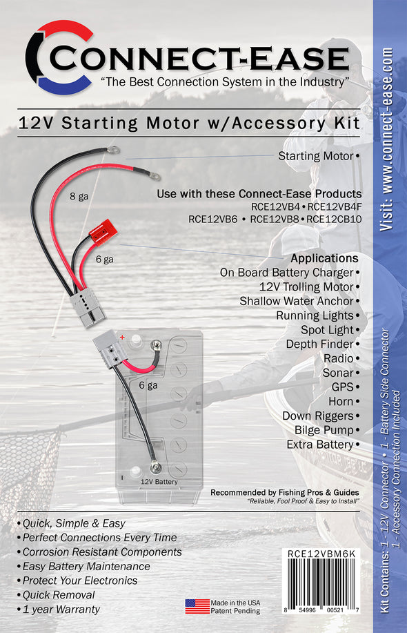 Camper Connection with Auxiliary Connector (RCE12VBM6K) Lithium Compatible - Connect-Ease. Connect all your marine equipment with ease.