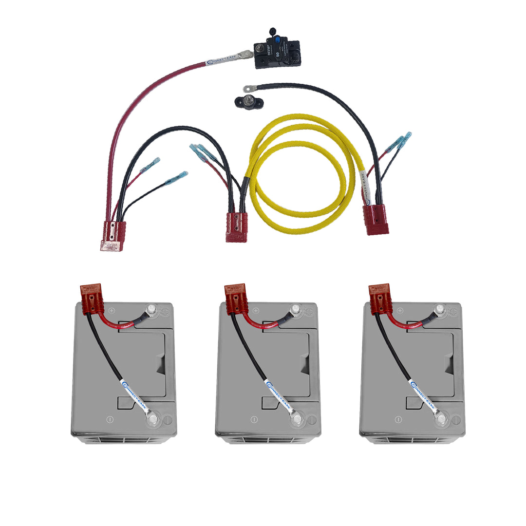 6 ga 36V series system with Circuit Breaker 5' extension fror Bass Boats and seperated 3 12V systems - Connect-Ease. Connect all your marine equipment with ease.