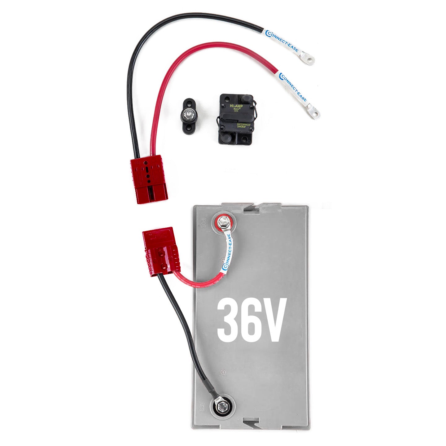 36V single Case Lithium Battery System complete with 60 Amp Circuit Breaker and Ground block - Connect-Ease. Connect all your marine equipment with ease.