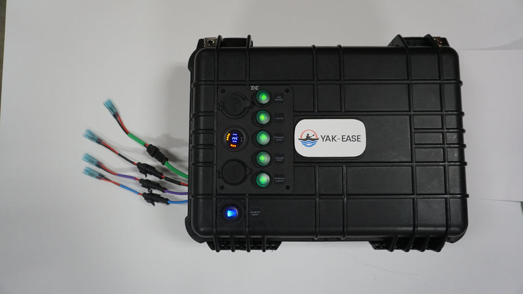 Yak-Ease Power Pak Kayak, Camping. Duck Boat, small Boat  and off grid Power Box - Connect-Ease. Connect all your marine equipment with ease.