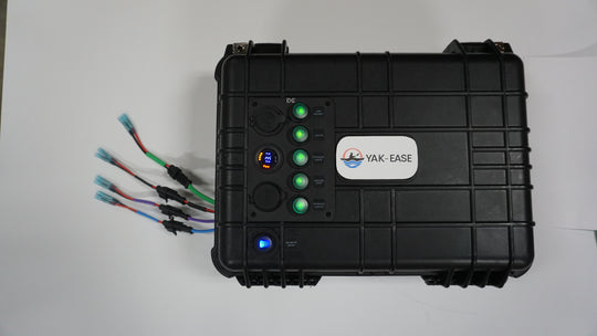 Yak-Ease Power Pak Kayak, Camping. Duck Boat, small Boat  and off grid Power Box - Connect-Ease. Connect all your marine equipment with ease.