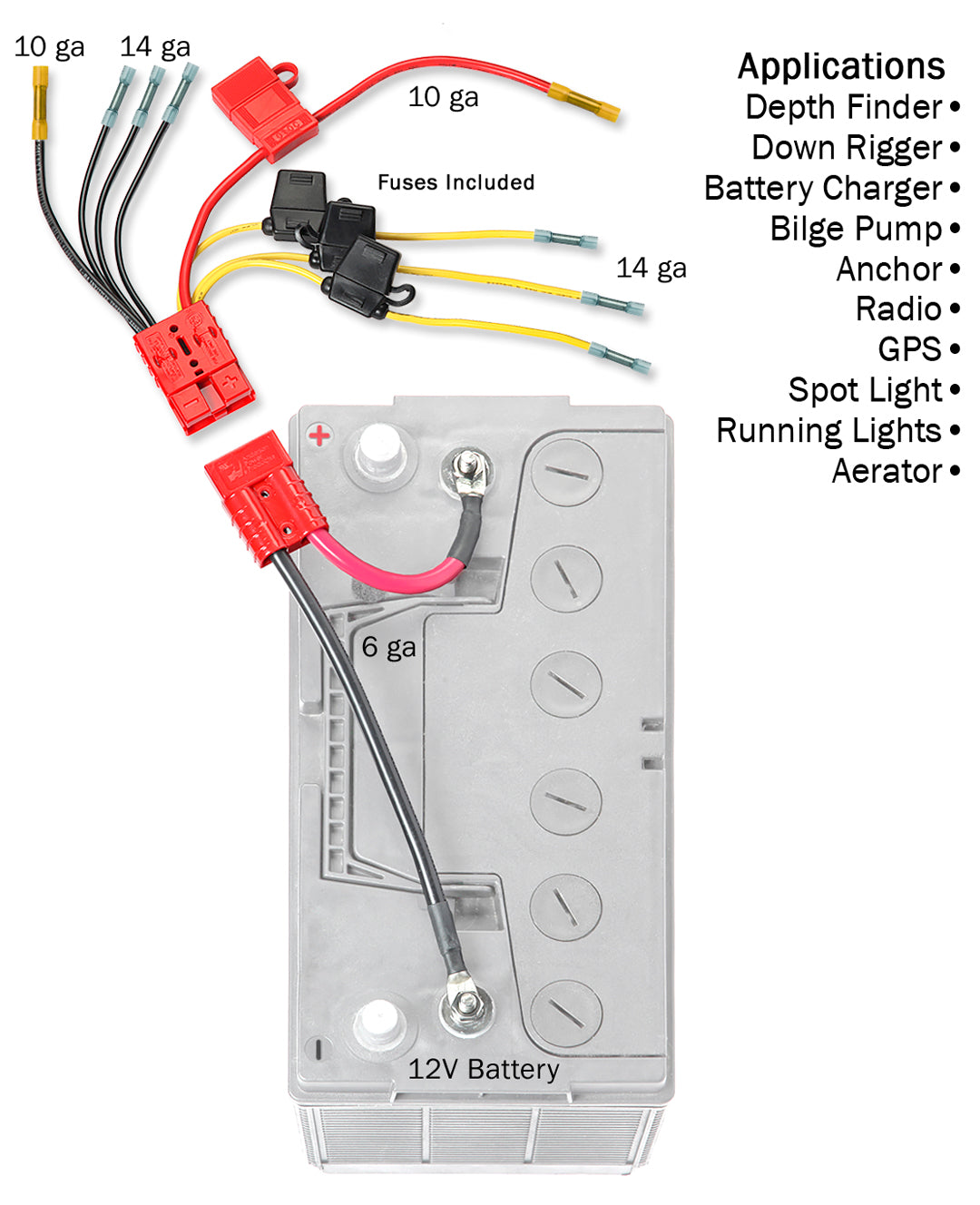 12V Multi-Application Trolling Motor Electronics Connection Kit/w Fuses – Connect-Ease. Get Connected Connect all your outdoor equipment with ease.
