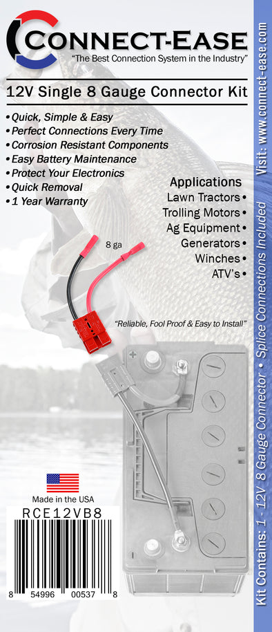 12 Volt Single 8 Gauge Trolling Motor Connector Rce12vb8 8 Gauge Quick Connect Lithium 