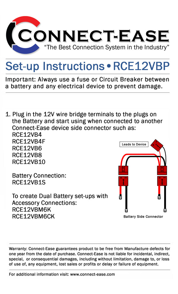 12 Volt Parallel Battery Connector (RCE12VBP) - Connect-Ease. Connect all your marine equipment with ease.